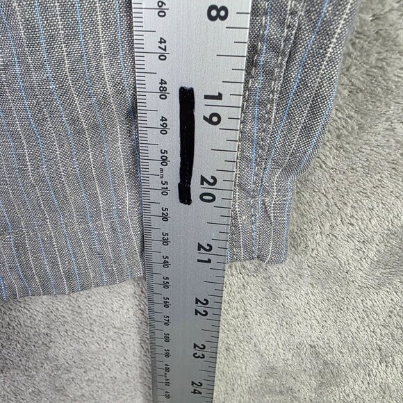 Mens Joseph Abboud Gray Pin Striped Chino Shorts 100% Linen 11" Inseam Size 33 - Picture 10 of 11